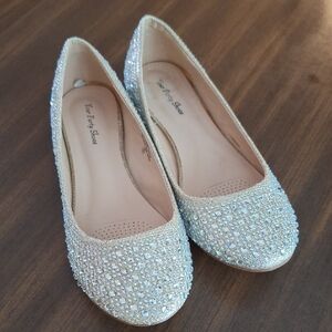"Your Party Shoes' Silver Rhinestone Flats